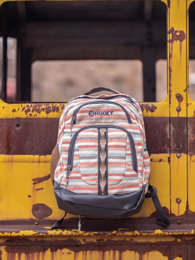 "Ox" Hooey Backpack Cream/Tan Stripe W/Tan - Image 6