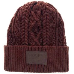 HOOey "Ladies Beanie" Maroon W/ Leather Patch