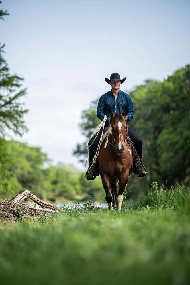 HOOey "Sol" Navy Long Sleeve Pearl Snap Shirt - Image 4