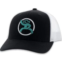 HOOey Roughy "Strap" - Black/White Hat