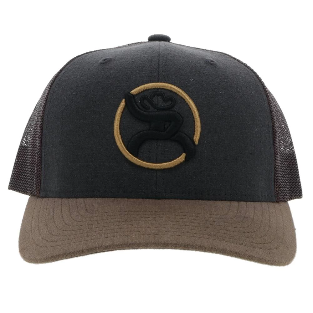 HOOey "Strap" Charcoal/ Brown W/Roughy Circle Patch Hat - Image 5