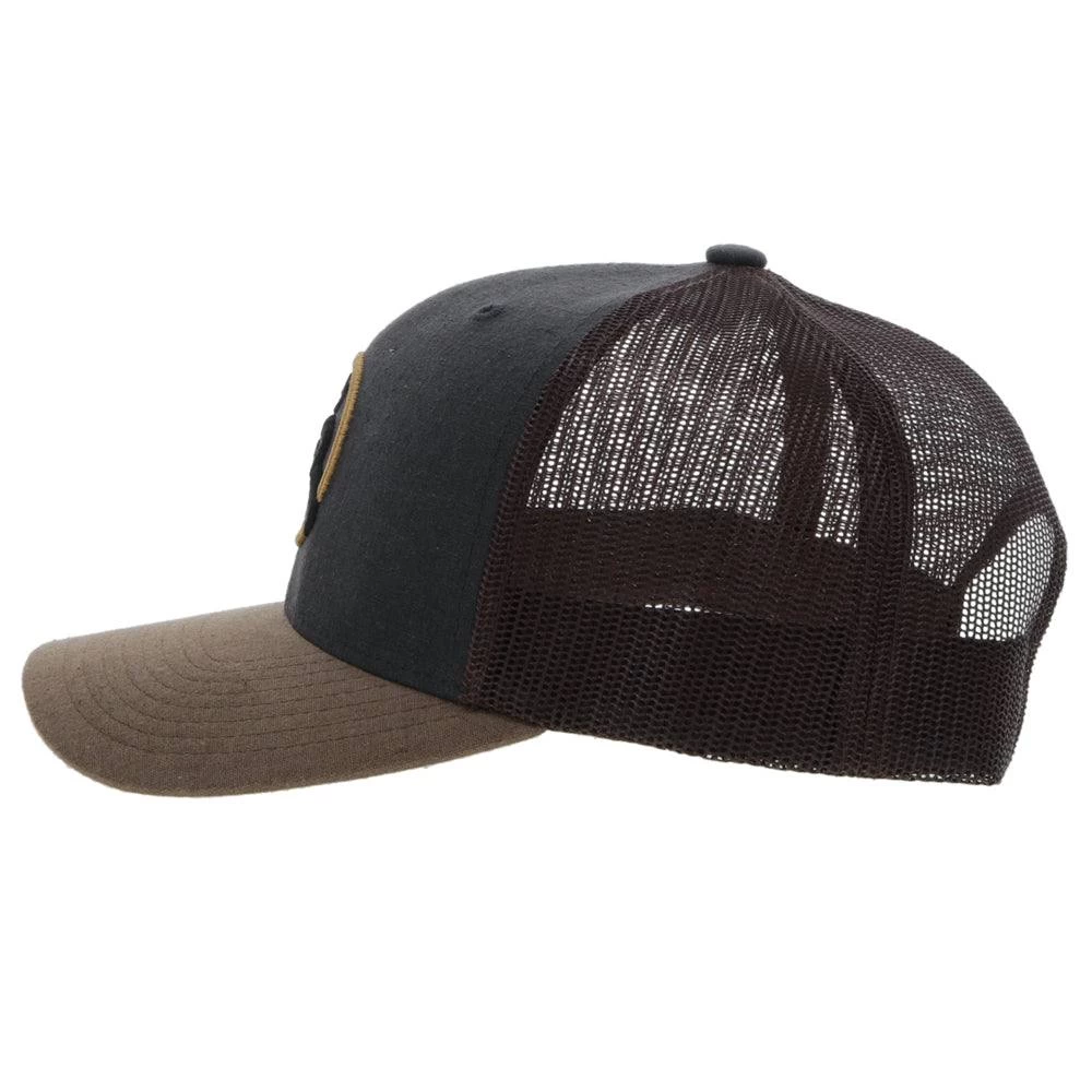 HOOey "Strap" Charcoal/ Brown W/Roughy Circle Patch Hat - Image 4