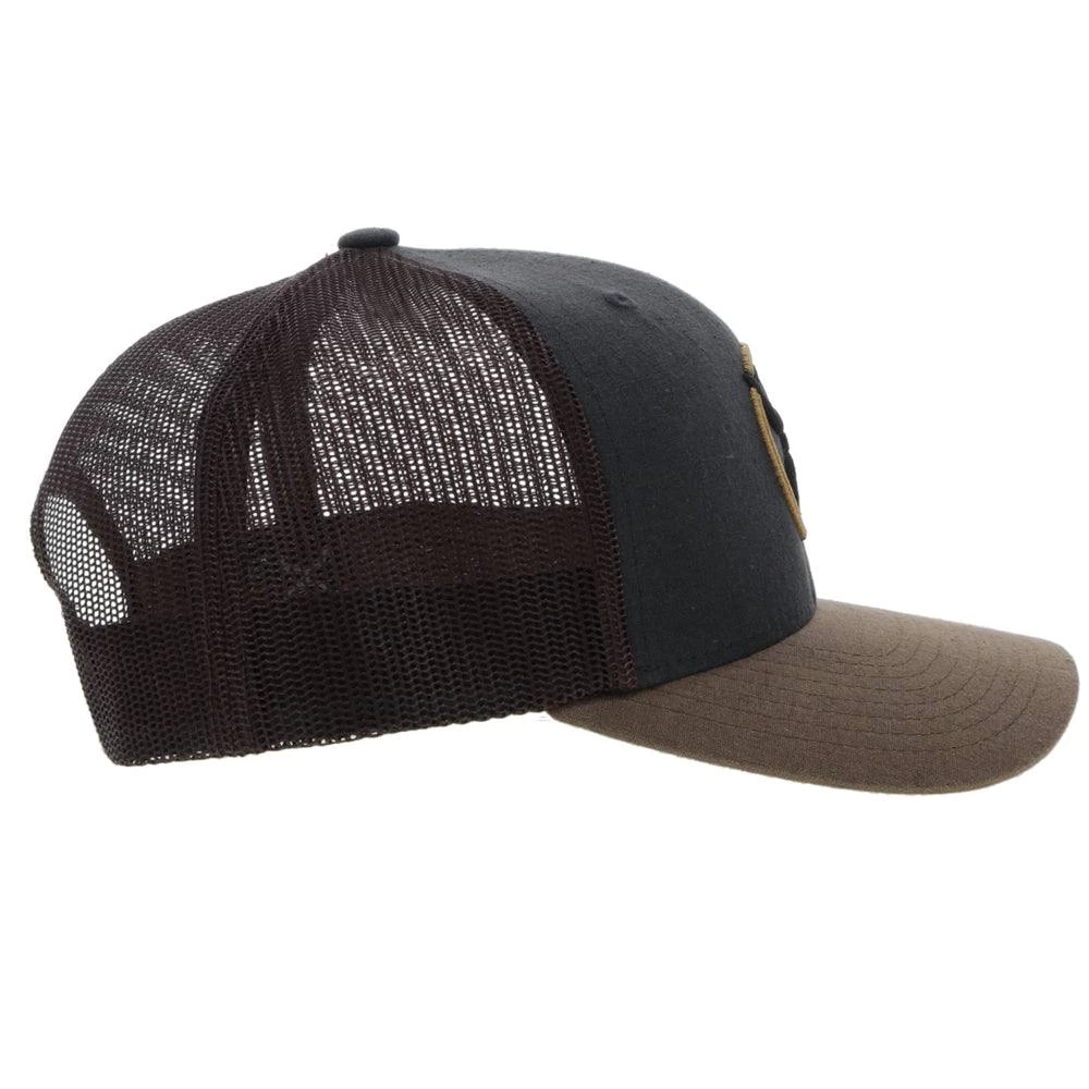 HOOey "Strap" Charcoal/ Brown W/Roughy Circle Patch Hat - Image 3