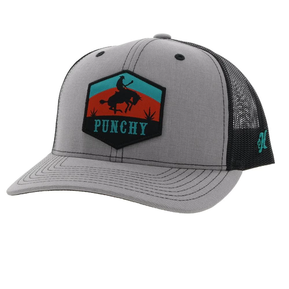 HOOey "Punchy" Patch, Grey/Black Hat