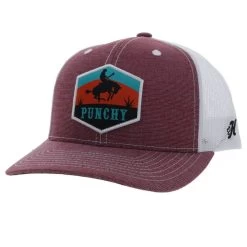 HOOey Youth "Punchy" Maroon/White Hat