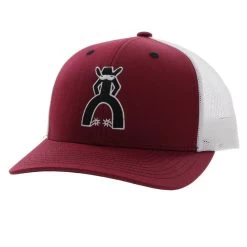 HOOey "Punchy" Hat, Maroon/White