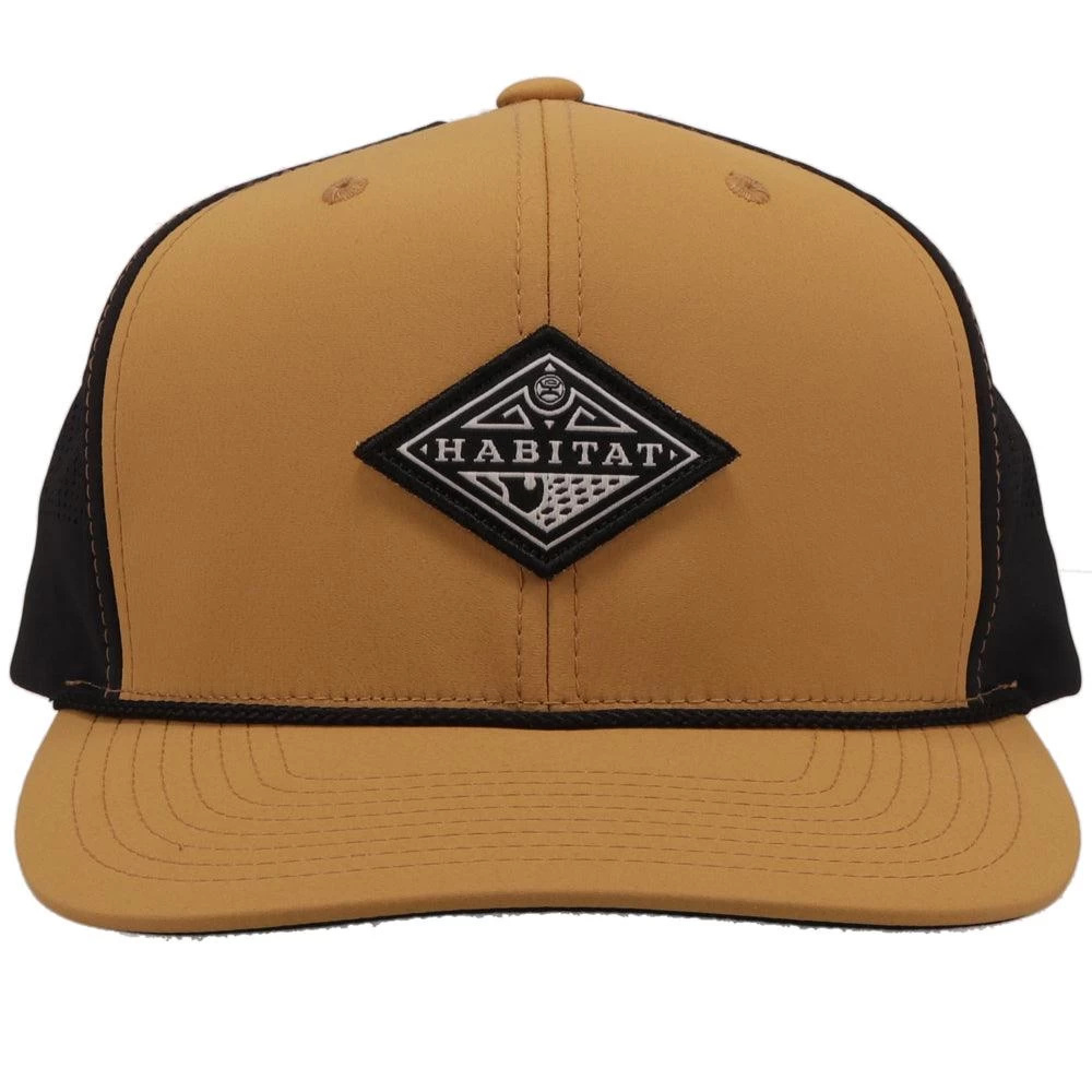 HOOey "Graphite" Tan/Black W/black & White Diamond Patch Hat - Image 4
