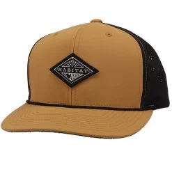 HOOey "Graphite" Tan/Black W/black & White Diamond Patch Hat