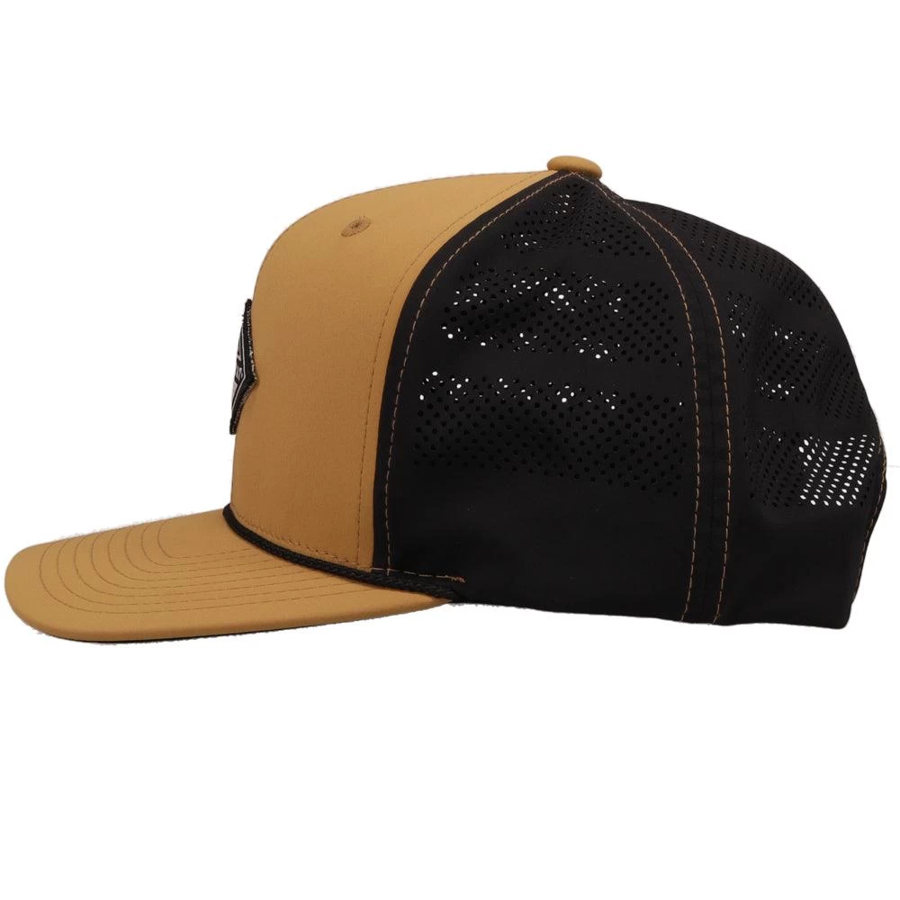 HOOey "Graphite" Tan/Black W/black & White Diamond Patch Hat - Image 3