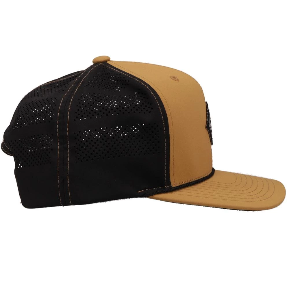 HOOey "Graphite" Tan/Black W/black & White Diamond Patch Hat - Image 5