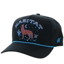 HOOey "Habitat" Black W/orange & Blue Stitching Hat