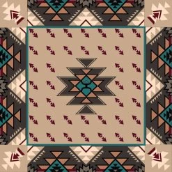 HOOey "Monterey" Brown/Cream/Turquoise Wild Rag