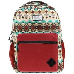 "Recess" Hooey Backpack Cream/Turquoise W/Aztec
