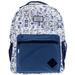 "Recess" Hooey Backpack White/Navy Floral W/Black/White Accents