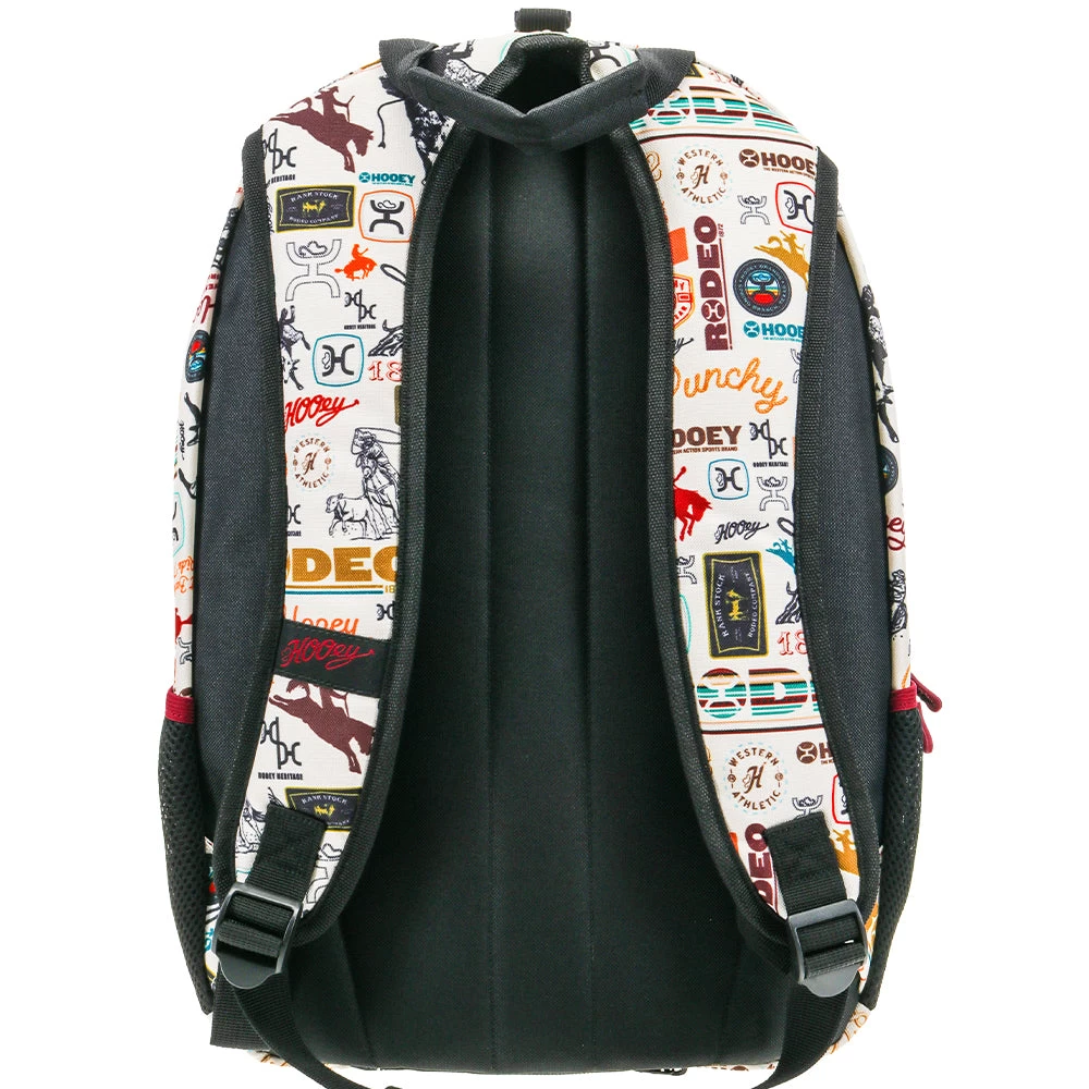 "Rockstar" Hooey Backpack Cream Rodeo Pattern W/Black Accents - Image 2