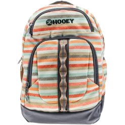 "Ox" Hooey Backpack Cream/Tan Stripe W/Tan