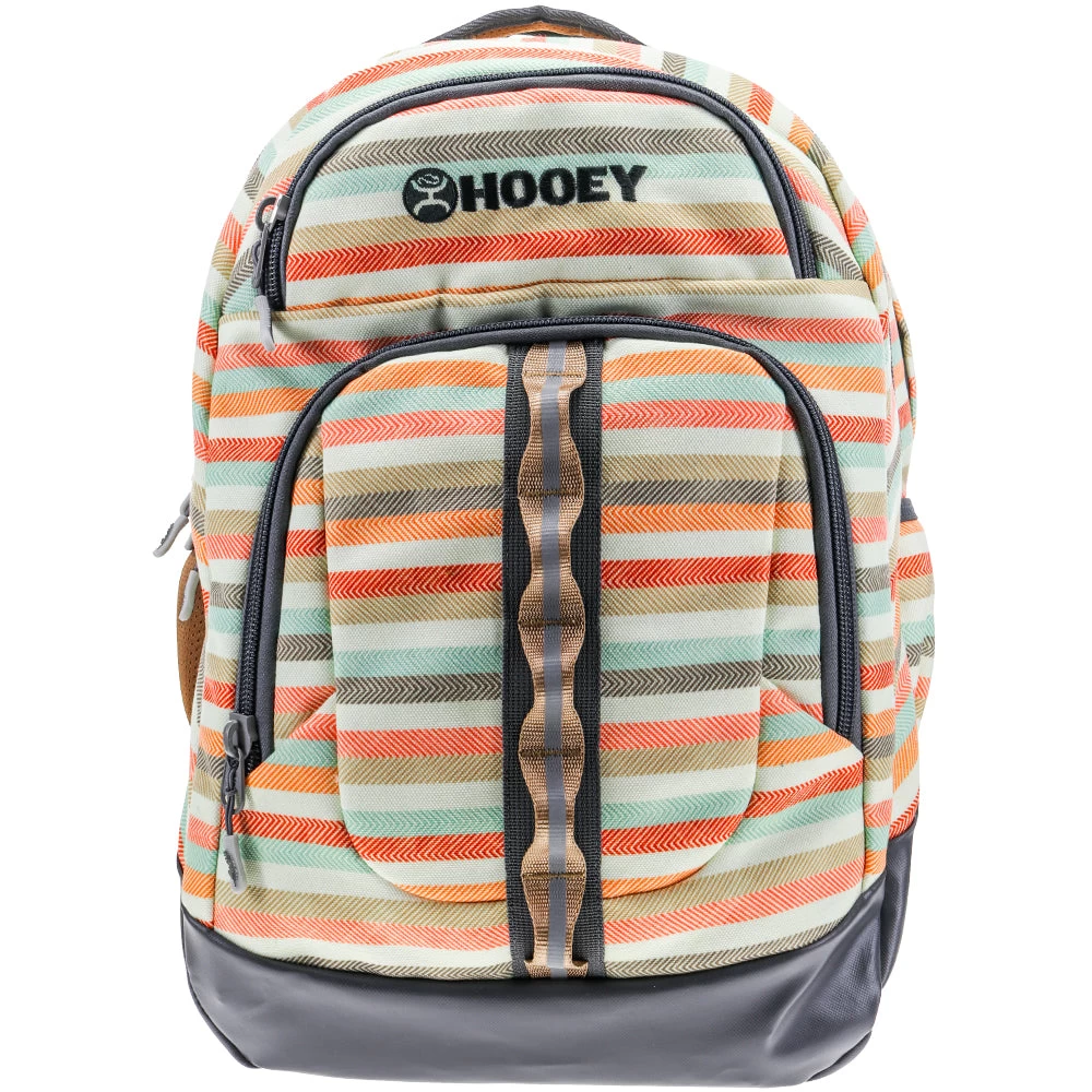 "Ox" Hooey Backpack Cream/Tan Stripe W/Tan
