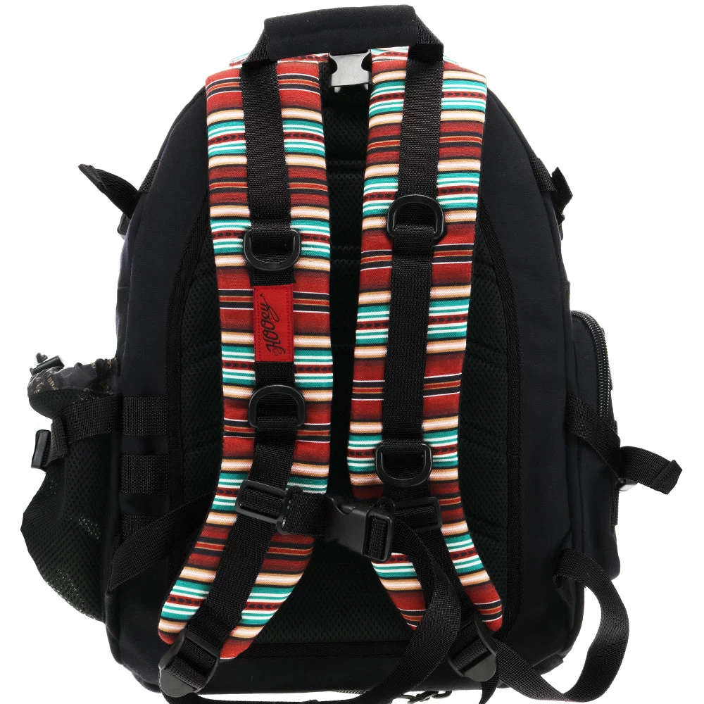 "Mule" Hooey Backpack Black W/Grey/Tan Aztec Pattern - Image 2