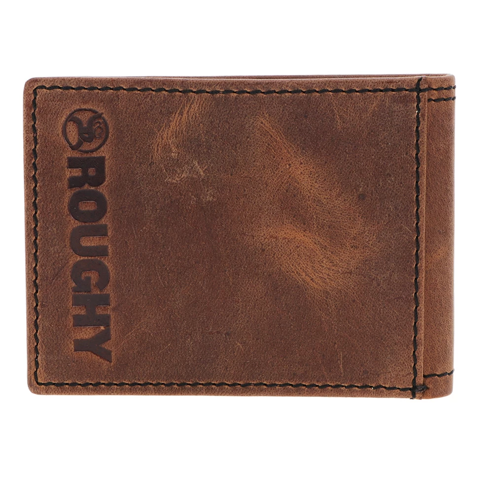 HOOey "Hawk" Front Pocket Bifold Wallet Brown W/ Navajo Serape Print - Image 2
