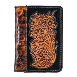 "Llano" Hooey Bifold Money Clip Brown/Tan W/Floral