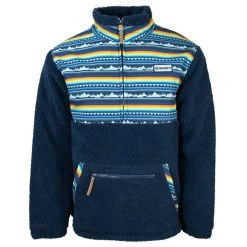 "Hooey Sherpa Pullover" Blue W/Stripe Pattern