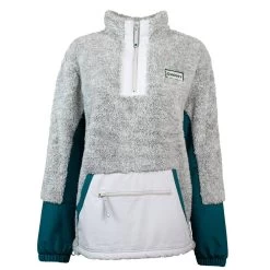 HOOey "Ladies Fleece Pullover" Grey W/Teal