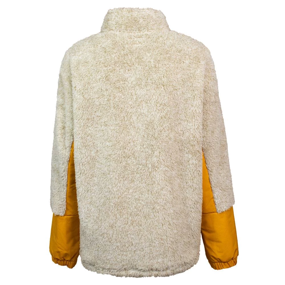 HOOey Youth "Girls Fleece Pullover" Tan W/Yellow/Pink Detailing - Image 2