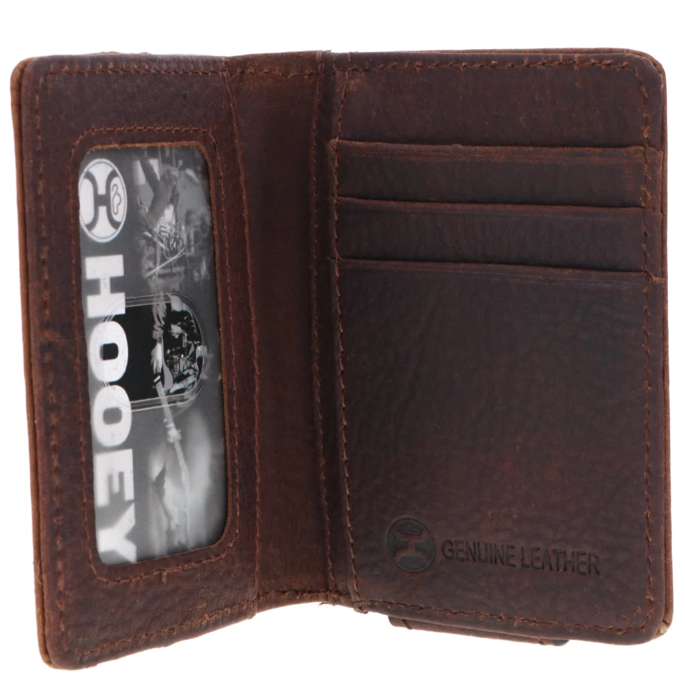 "Grayson" Hooey Bifold Money Clip Wallet Brown/Tan - Image 3