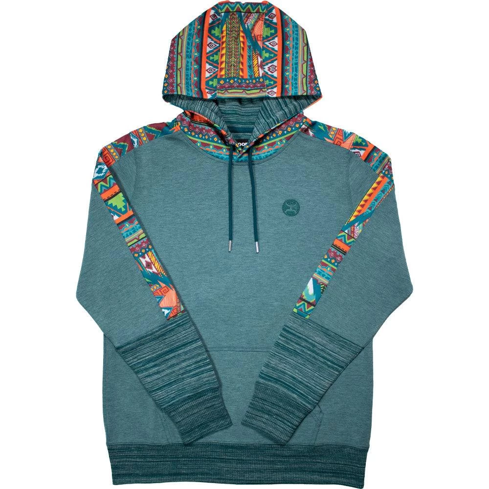 HOOey "Canyon" Teal W/Multi Color Pattern Hoody
