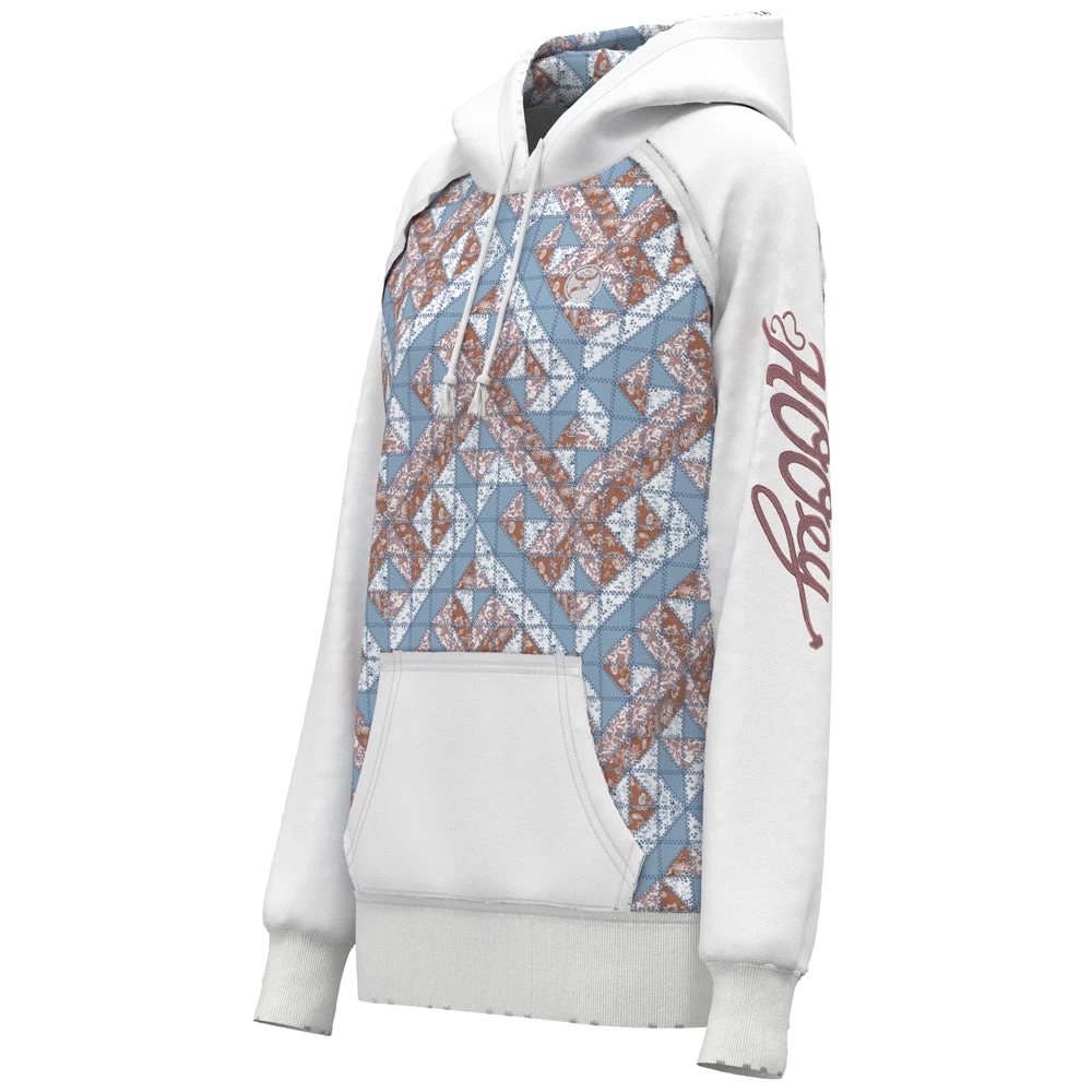 HOOey "Chaparral" Hoody Red/Pink/Blue /White Quilted Pattern - Image 3