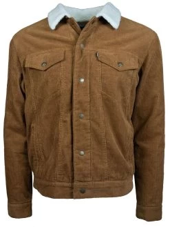 "Hooey Cord Jacket" Tan With Cream Sherpa