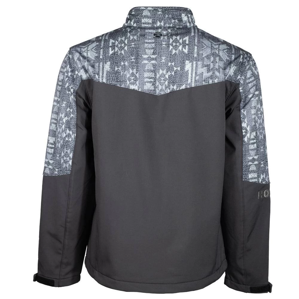 "Hooey Softshell Jacket" Charcoal W/Aztec Detailing - Image 2