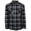 "Hooey Mens Flannel Jacket" Black/Plaid Pattern W/Cream Sherpa