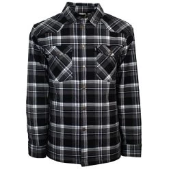 "Hooey Mens Flannel Jacket" Black/Plaid Pattern W/Cream Sherpa