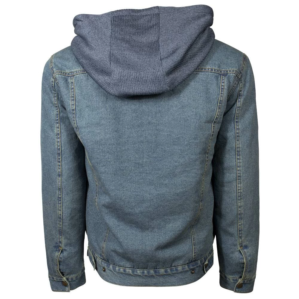 "Hooey Denim Hooded Jacket" Dark Navy Fleece Lining - Image 2