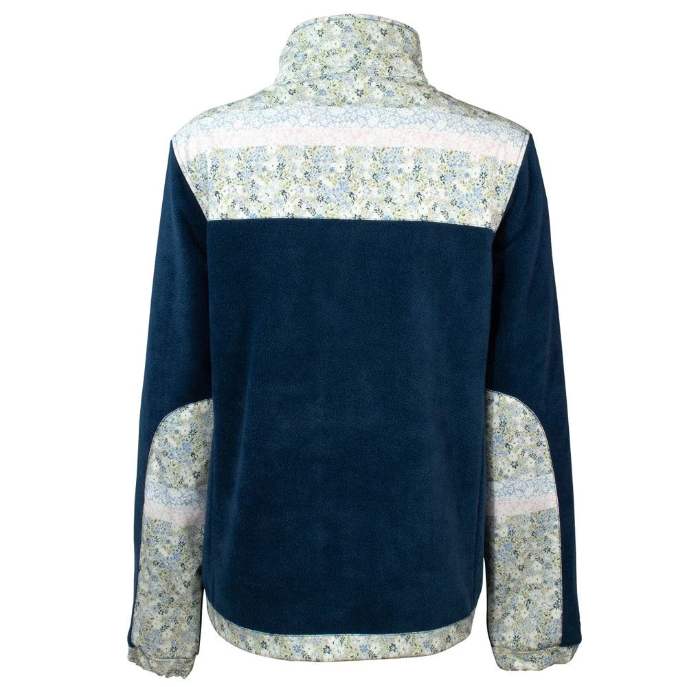 HOOey "Ladies Tech Fleece Jacket" Blue W/Floral Print - Image 2
