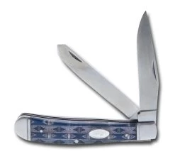 HOOey "Blue Acrylic Trapper" Large Knife