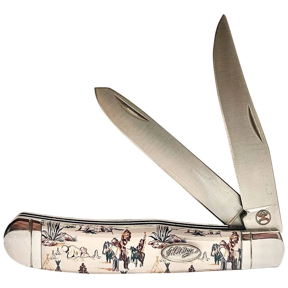 HOOey "Chief" Cream Large Trapper Knife