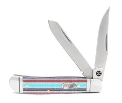 HOOey "Cali Stripe Multi Color Trapper" Large Knife