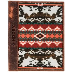 HOOey "Ponderosa" Leather Notebook Cover Brown/Red/White Pattern
