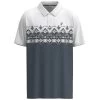 HOOey "The Weekender" White / Blue W/Aztec Pattern Polo