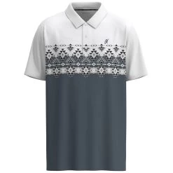 HOOey "The Weekender" White / Blue W/Aztec Pattern Polo