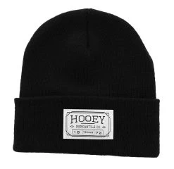 "Hooey Beanie" Black W/Mercantile Rectangle Patch