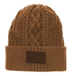 HOOey "Ladies Beanie" Tan W/ Brown Leather Patch