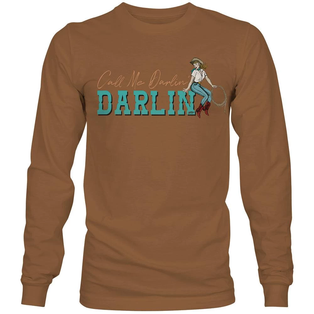 HOOey "Darlin" Light Brown Long Sleeve T-shirt