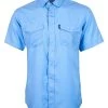 HOOey "Sol" Sky Blue Short Sleeve Pearl Snap Shirt