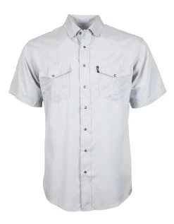 HOOey "Sol" Grey Short Sleeve Pearl Snap Shirt