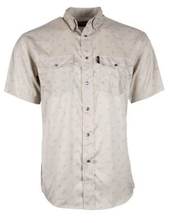 HOOey "Sol" Punchy Tan Short Sleeve Pearl Snap Shirt
