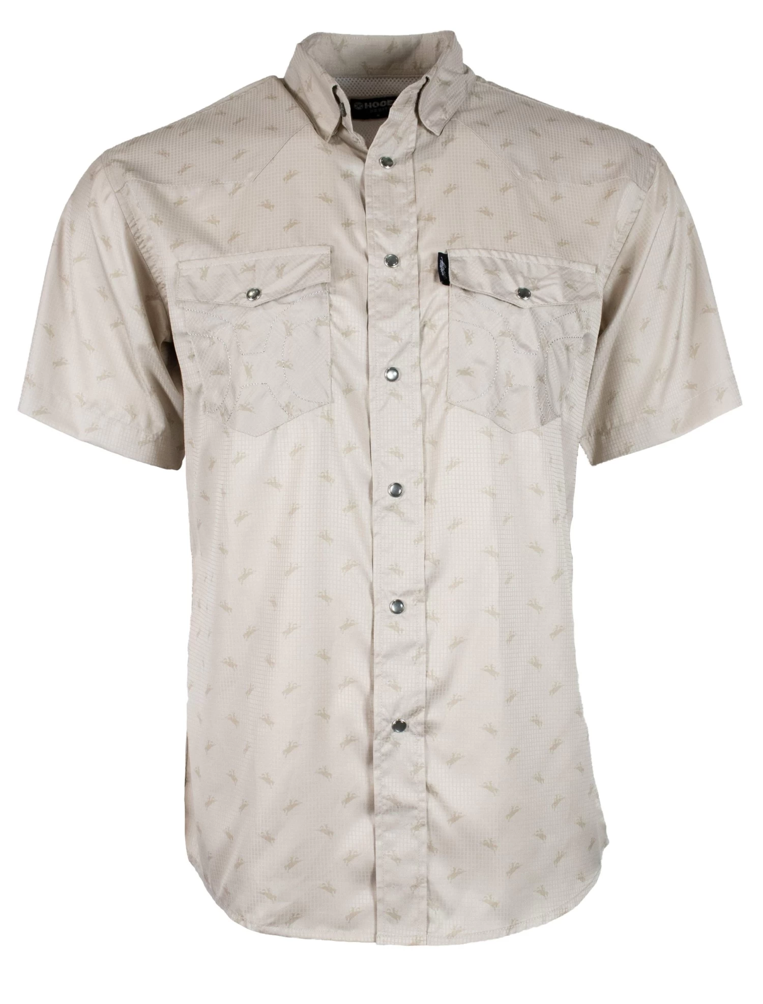 HOOey "Sol" Punchy Tan Short Sleeve Pearl Snap Shirt