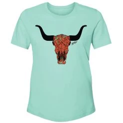 HOOey Youth "Floral Skull" Turquoise Tee